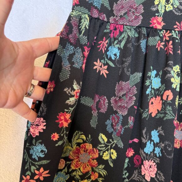 American Rag Cie Sleeveless Black Floral Dress With Pockets Size Small - Picture 6 of 15